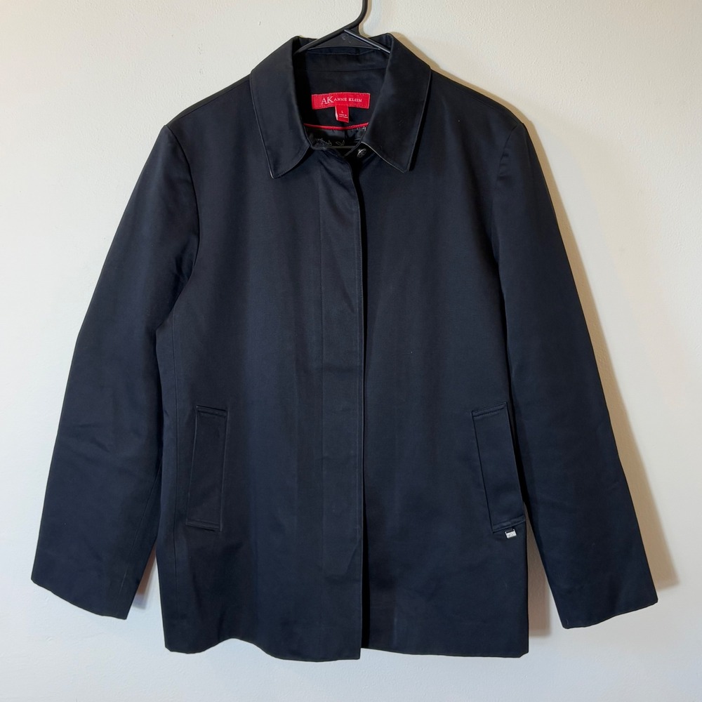 Anne Klein Black Cotton Jacket Size Large